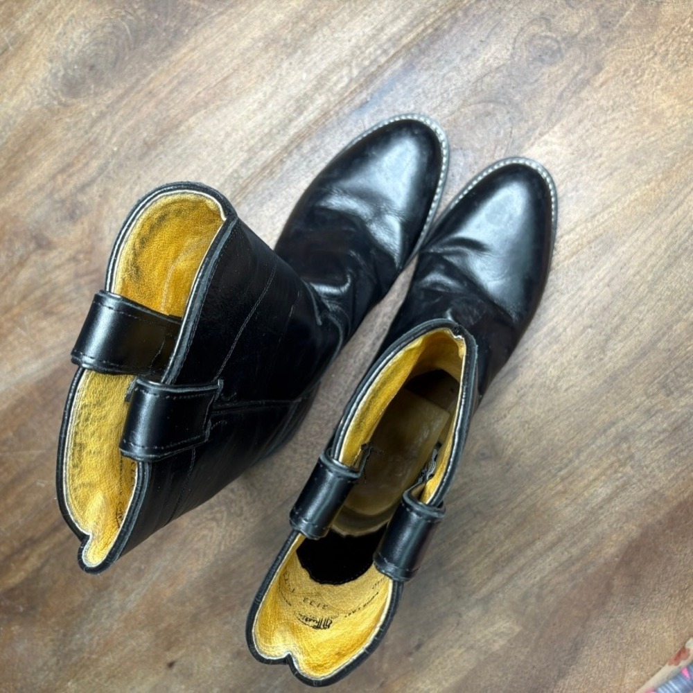 JUSTIN Cowboy Boots Womens Size 6.5 Black Leather Western Country Concert - Picture 5 of 12